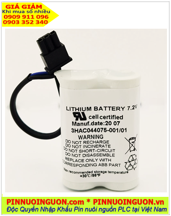 ABB 3HAC044168-001; Pin nuôi nguồn ABB 3HAC044168-001 lithium 7.2v 3600mAh /Xuất xứ Pháp